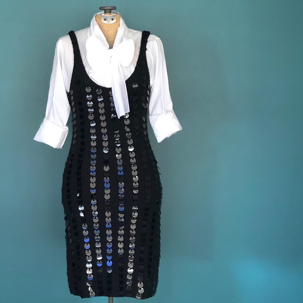Catherine Malandrino Black Sequin Tank Dress